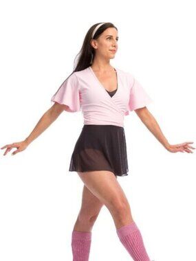 Ballet Beautiful Flutter Sleeve Jersey Wrap Top